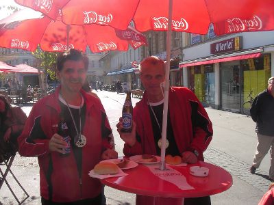 Frank und Heinz nach dem Lauf